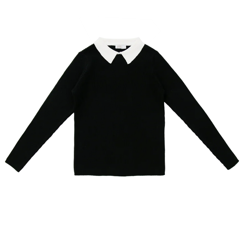 Coco Blanc Girls Collared Sweater