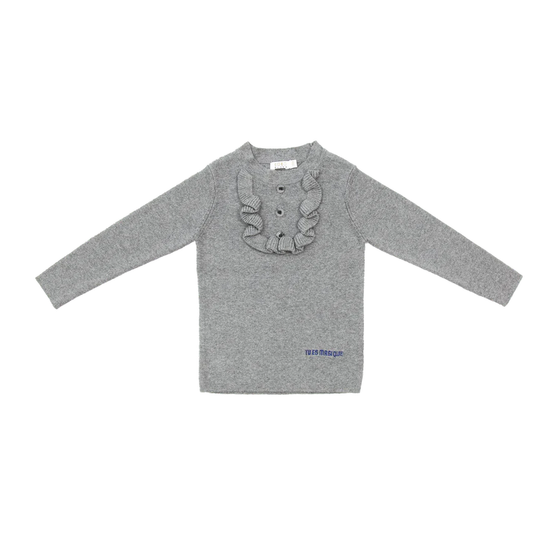 Coco Blanc Ruffle Bib Sweater