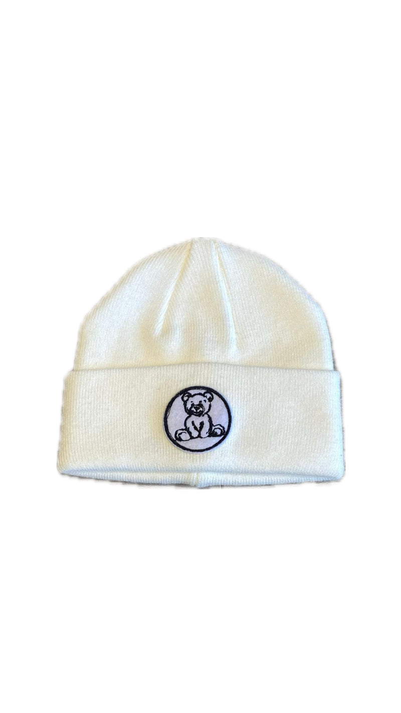Nicsessories Cuff Beanie - Cream Bear