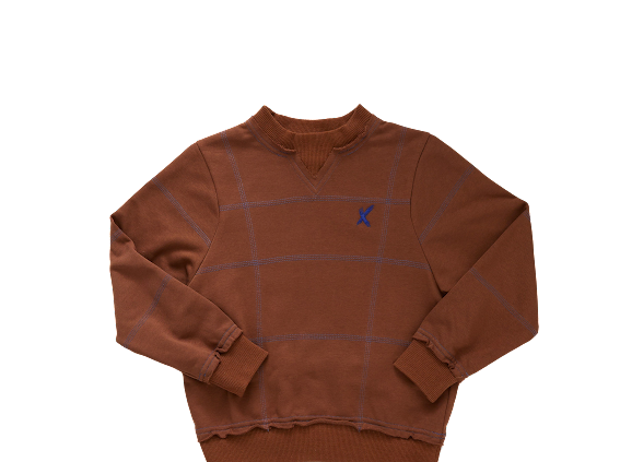 Hey Kid Brown Stitched Top