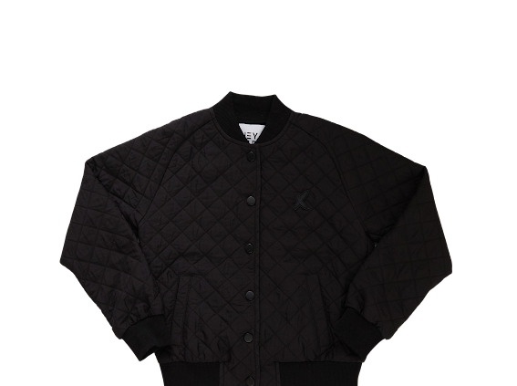 Hey Kid Quilted Black Bomber Jacket