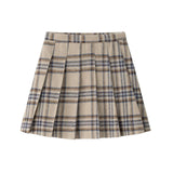 Coco Blanc Pleated Plaid Skirt