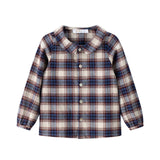 Coco Blanc Plaid Shirt - Burgundy Blue Plaid