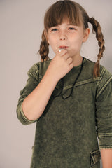 Kix Washed Raw Edged Sweatdress