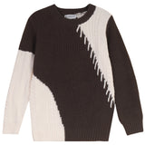 Blumint Stitched Diagonal Colorblock Sweater