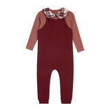 Elys & Co French Terry Scottish Pink Bodysuit + Overalls - Pink