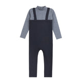 Elys & Co Clover Print Blue Bodysuit + Overalls - Blue