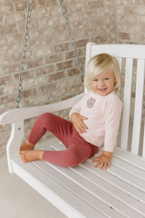 Elys & Co Embroidered Liberty Berry Pink 2 PC Set - Pink