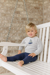 Elys & Co Embroidered Liberty Berry Blue 2 PC Set - Blue