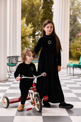 Aurora Metallic Crest Black Robe - Black