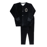 Aurora Metallic Crest Black Lounge Set - Black