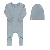 Aurora Vintage Floral Blue Footie Set - Blue