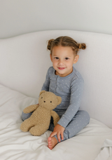 Aurora Floral Leaf Blue Pajamas - Blue