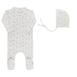 Aurora Floral Leaf Ivory Boy Footie Set - Ivory Boy