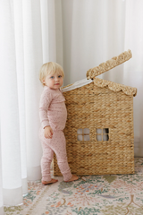 Aurora Floral Leaf Pink Pajamas - Pink
