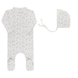 Aurora Floral Leaf Ivory Girl Footie Set - Ivory Girl