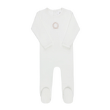 Aurora Metallic Crest Ivory Girl Footie - Ivory Girl