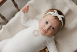 Aurora Metallic Crest Ivory Girl Footie Set - Ivory Girl