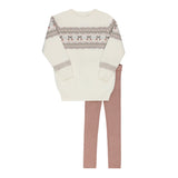 Looms Fair Isle Collection 2 Pc Set - Ivory Mauve