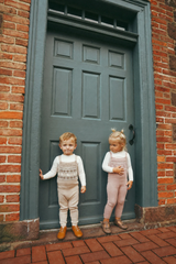 Looms Fair Isle Collection Overalls Set - Taupe