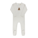 Elys & Co Gingham Teddy Tan Footie - Tan
