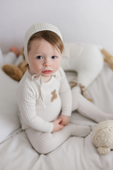 Elys & Co Gingham Teddy Tan Footie - Tan