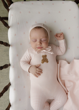 Elys & Co Gingham Teddy Pink Footie - Pink