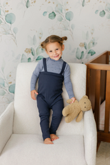 Elys & Co Clover Print Blue Bodysuit + Overalls - Blue