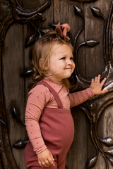 Elys & Co Clover Print Pink Bodysuit + Overalls - Pink