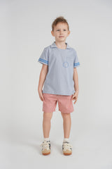 Hopscotch Boys Polo With Stripes At Sleeves