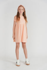 Hopscotch Girls Dress With Stripes Trim
