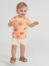 Puddles Striped Peach Set - Peach