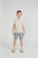 Space Grey Boys Printed Gauze Shirt