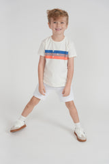 Puddles Multi Color Stripes Print TShirt