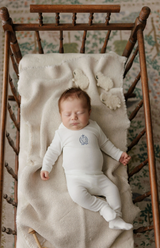 Aurora Metallic Crest Ivory Boy Footie Set - Ivory Boy