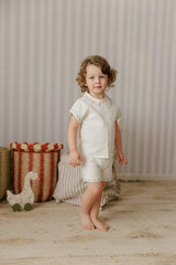 Mini P Cross Stitched Embroidered Linen Set
