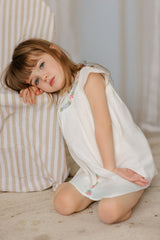 Mini P Crossed Stitched Embroidered Linen Dress