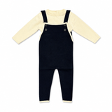 Teela Knit Trim Overall Set - Navy