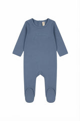 Bonjoy Embossed Petite Footie - Denim Blue