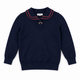 Bonjoy Striped Collar Knit Top
