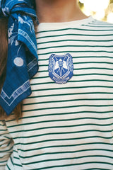 Coco Blanc Striped Tee - Green Stripe