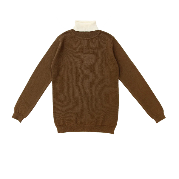 Coco Blanc Colorblock Turtleneck Sweater
