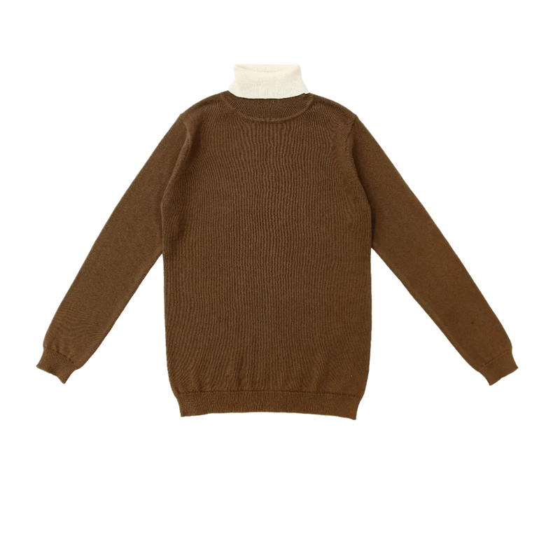 Coco Blanc Colorblock Turtleneck Sweater