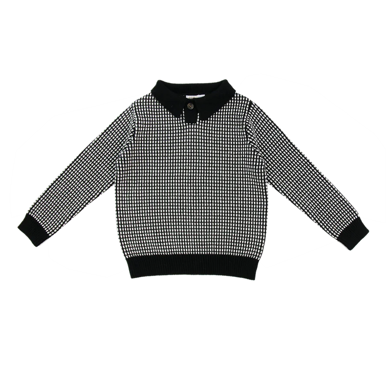 Coco Blanc Boys Collared Sweater