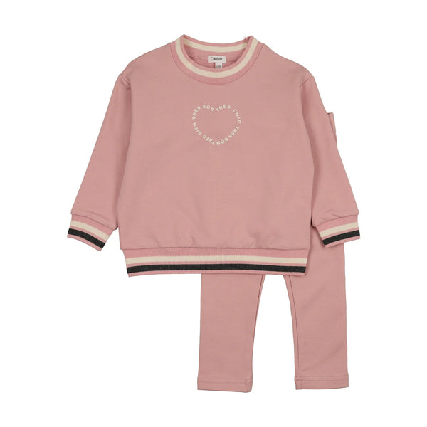 Bonjoy Tre Bon Sweatshirt Set Pale Pink