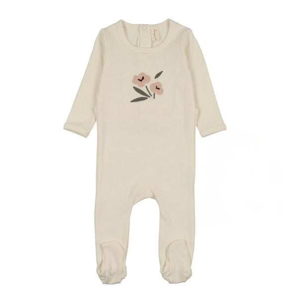 Bonjoy Embroidered Flower Footie