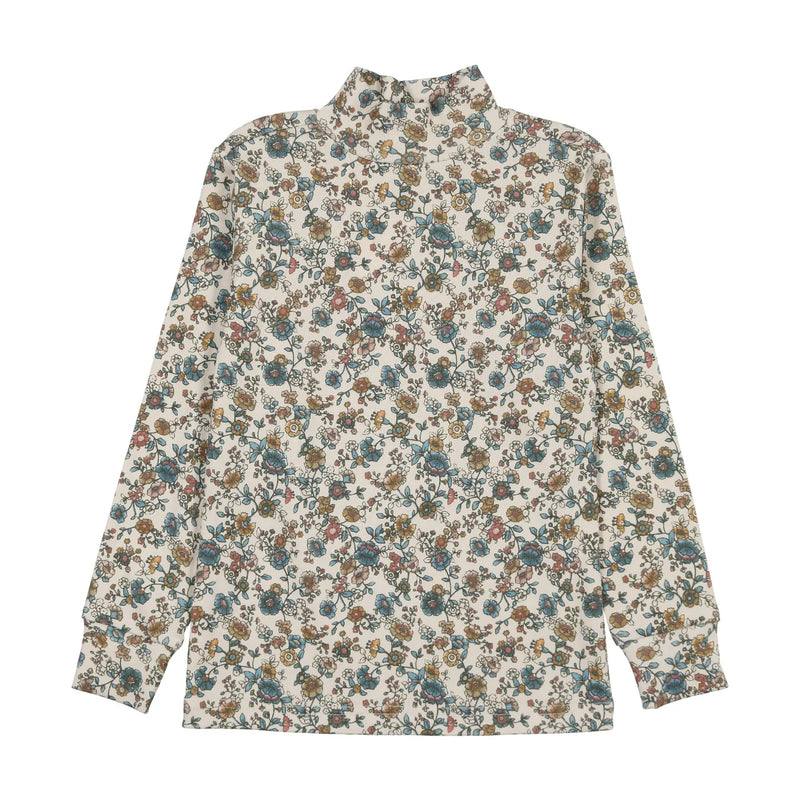 Bonjoy Mock Neck Blue Floral