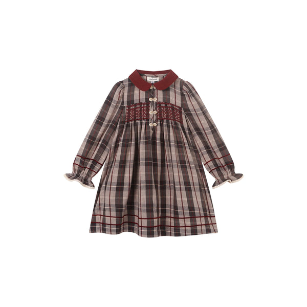 Limonana Pearl Grey Plaid Dress