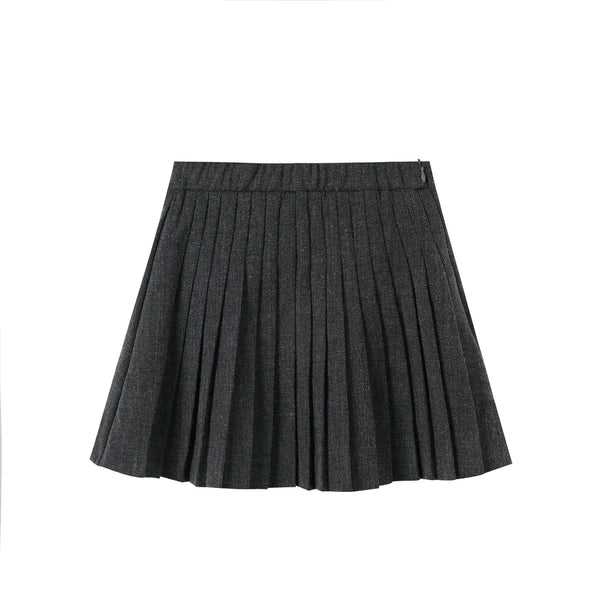 Nou Nelle Grey Pleated Skirt