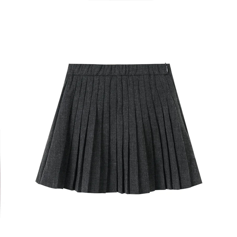 Nou Nelle Grey Pleated Skirt